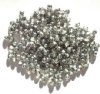 100 4mm Labrador Silver Half Coated Round Glass Beads